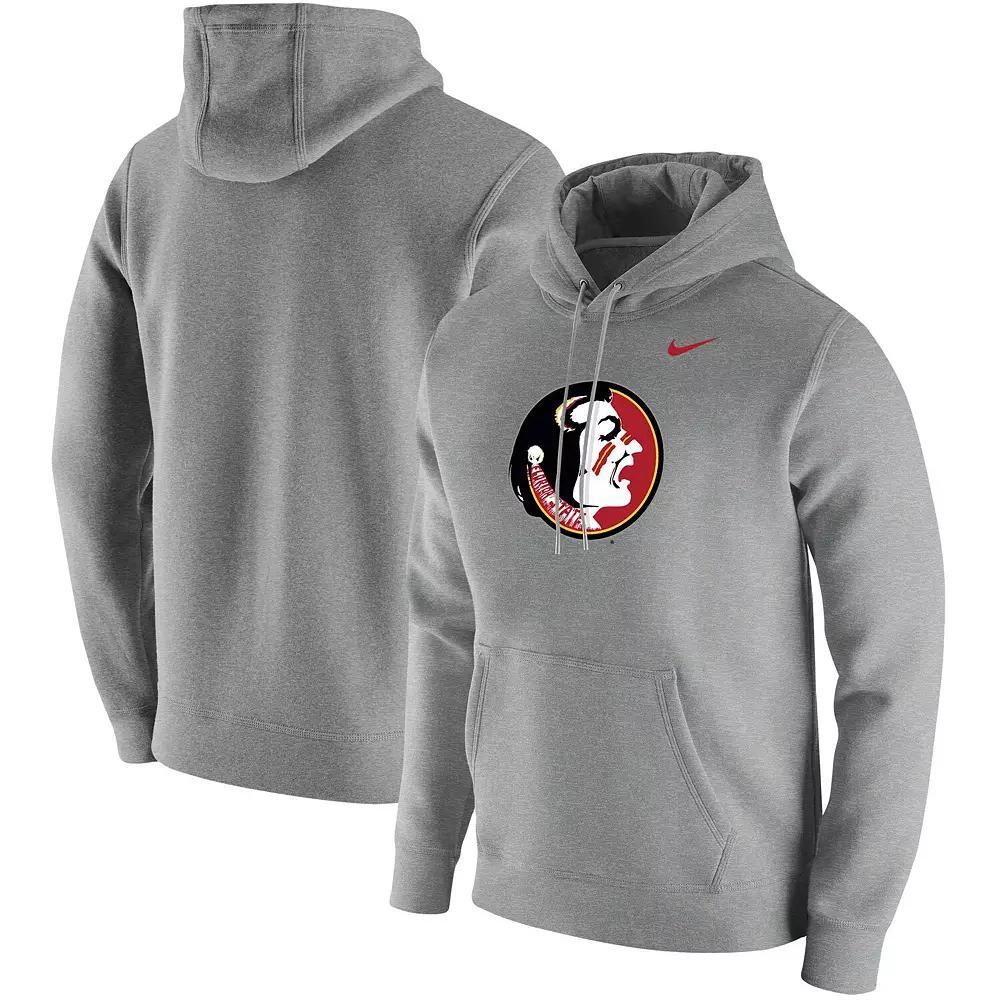 Men's Nike Heathered Gray Florida State Seminoles Vintage School Logo Pullover Hoodie, Size: Medium, Grey Product Image