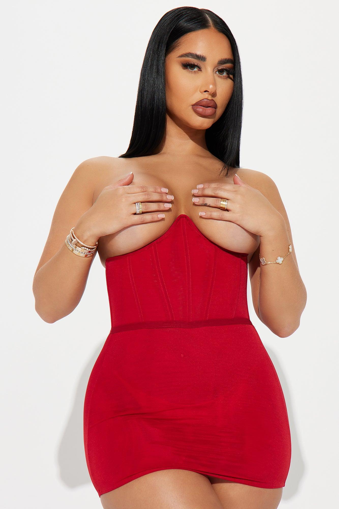 Hot For You Open Back Chemise - Red Product Image