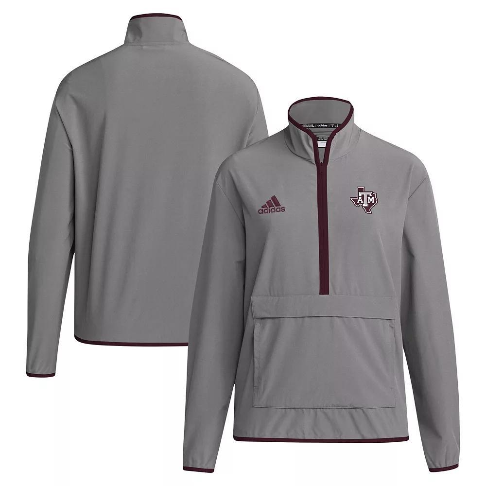 Men's adidas Orange Miami Hurricanes 2024 Coaches Sideline Half-Zip Jacket, Size: Medium Product Image