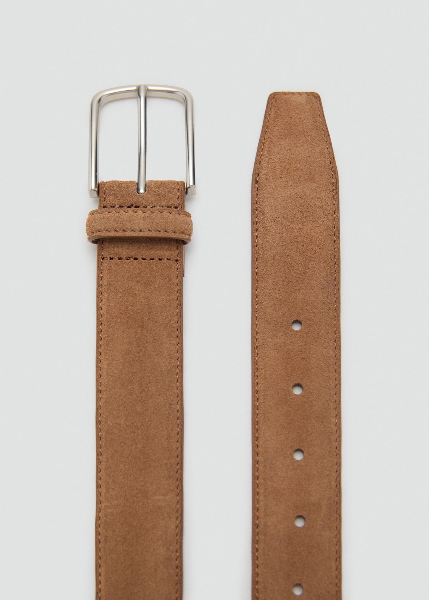 Suede leather belt - Men | MANGO USA Product Image