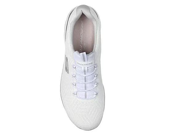 Skechers® Summits Women's Sneakers, Size: 5, White Silver Mesh Product Image
