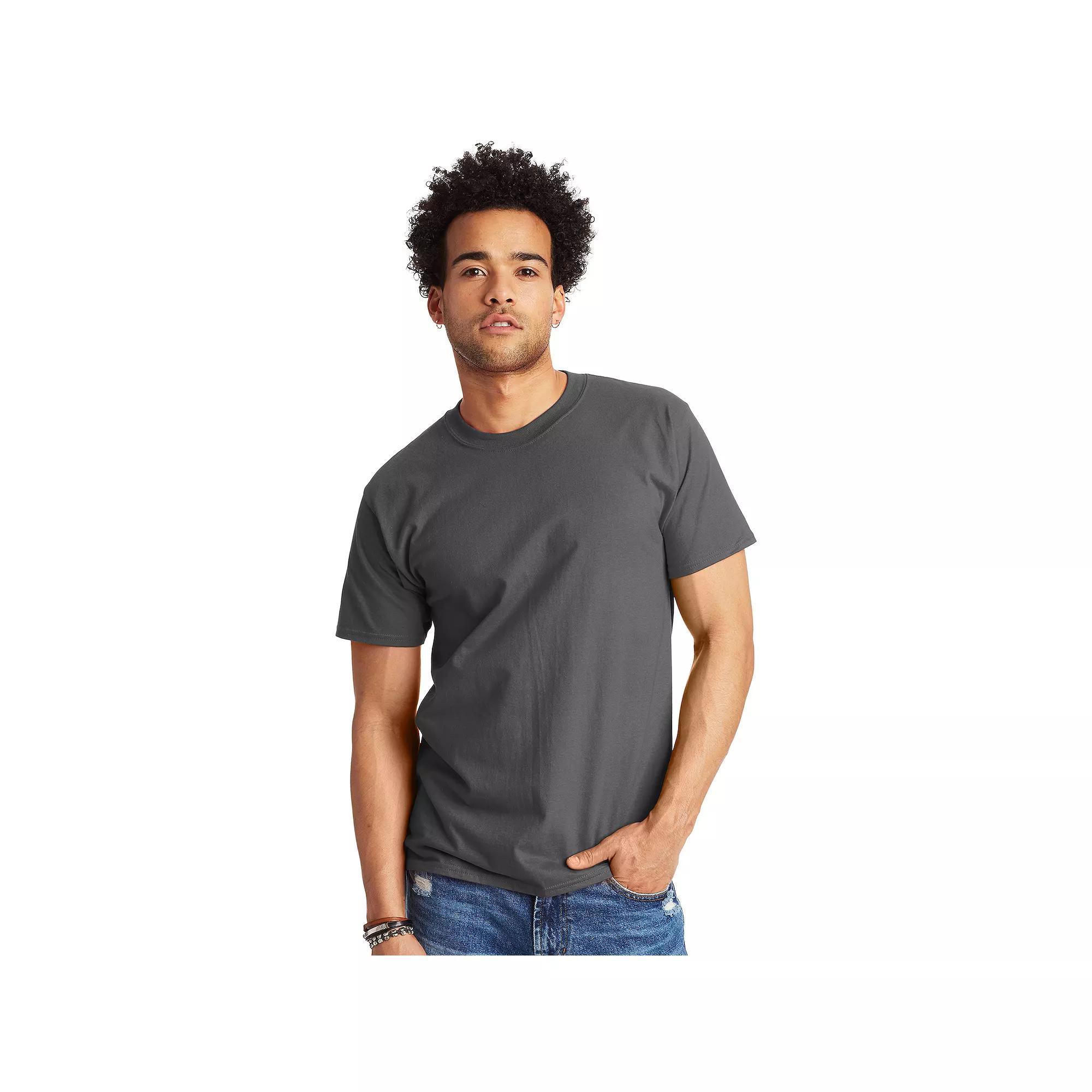 Big & Tall Hanes® Beefy-T Heavyweight Cotton Tee, Men's, Size: 3XL, Deep Red Product Image