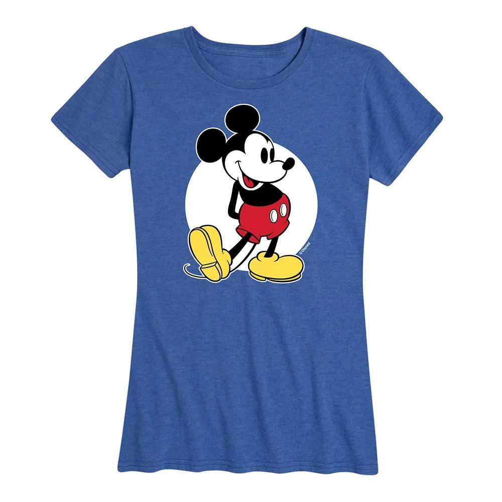 Disney's Mickey Mouse Women's Classic Graphic Tee, Size: Large, Grey Royal Blue Product Image
