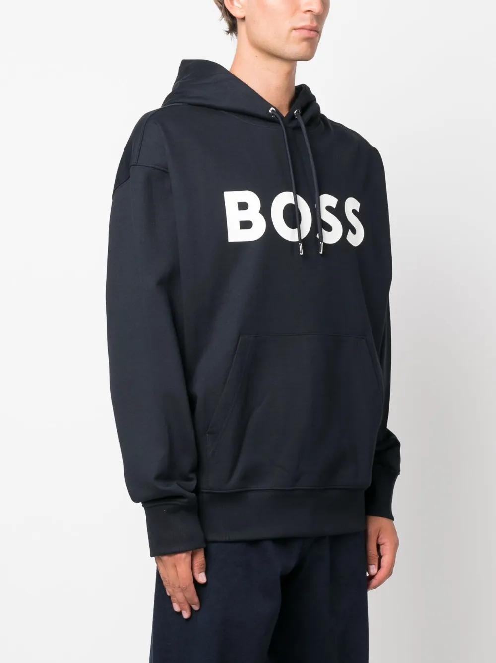 logo-print cotton hoodie Product Image