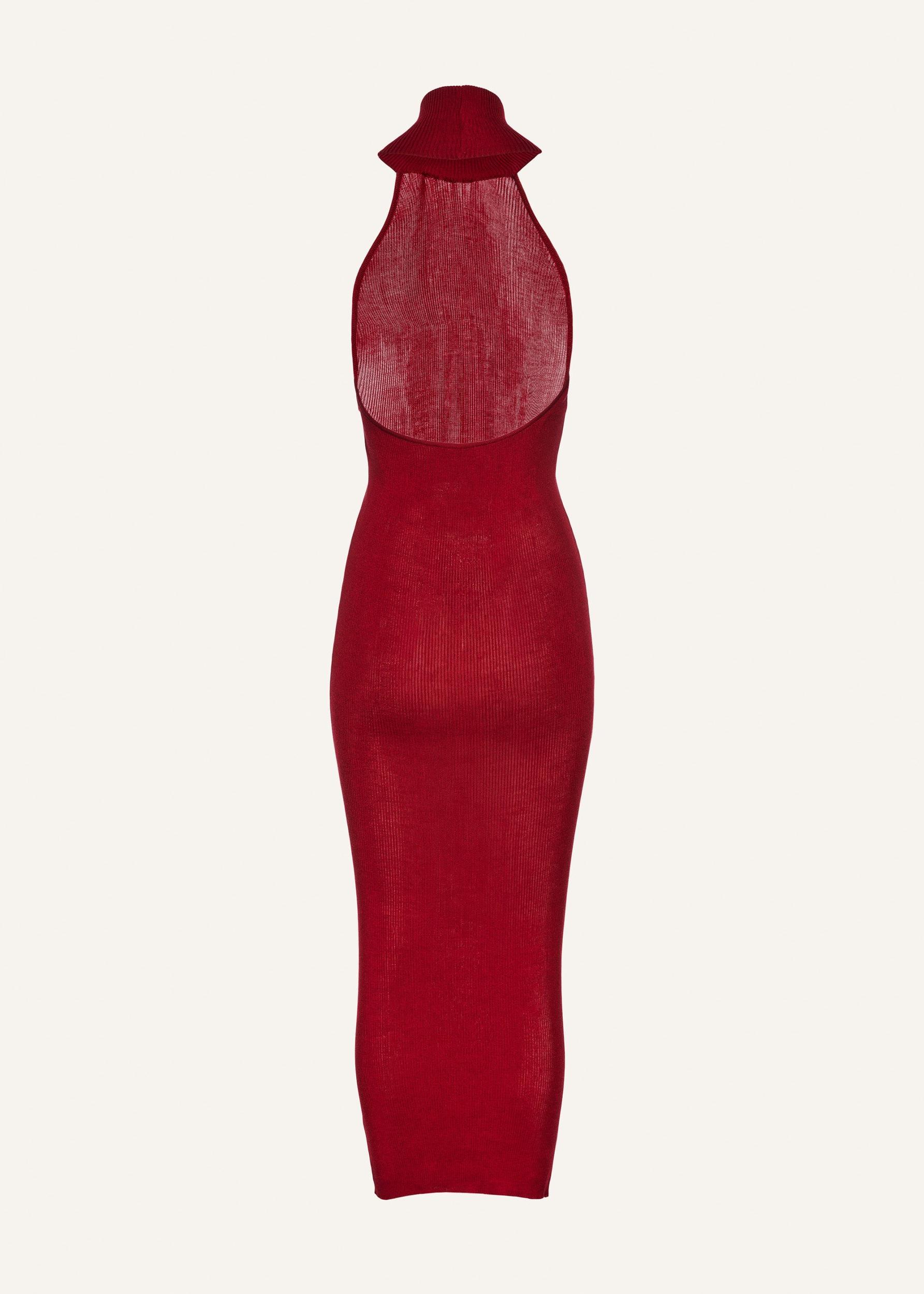 Turtleneck midi dress in bordeaux Product Image