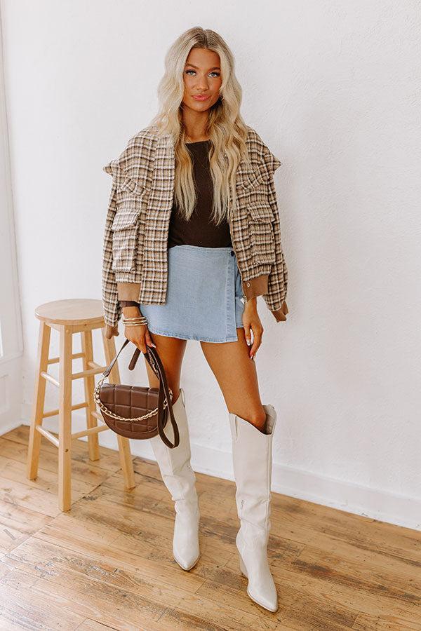Chai Latte Pretty Plaid Jacket Product Image