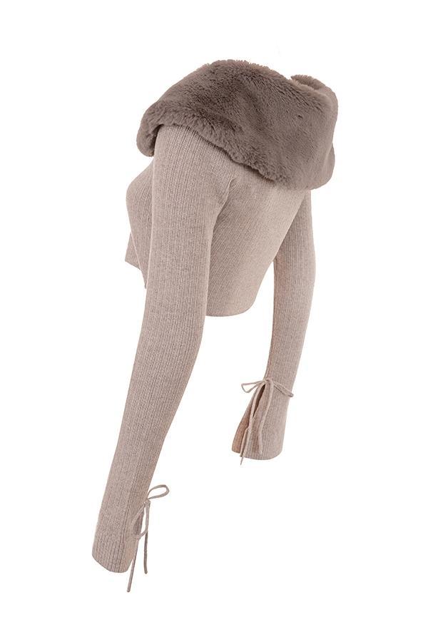 Dahlia Beige Cashmere Cardigan Product Image