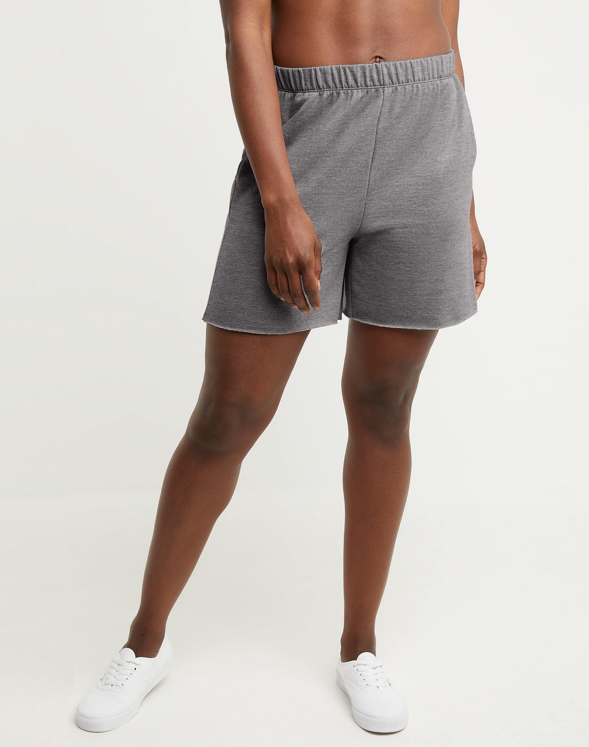 Hanes Originals Womens French Terry Shorts, 5 Concrete Heather 2XL Product Image