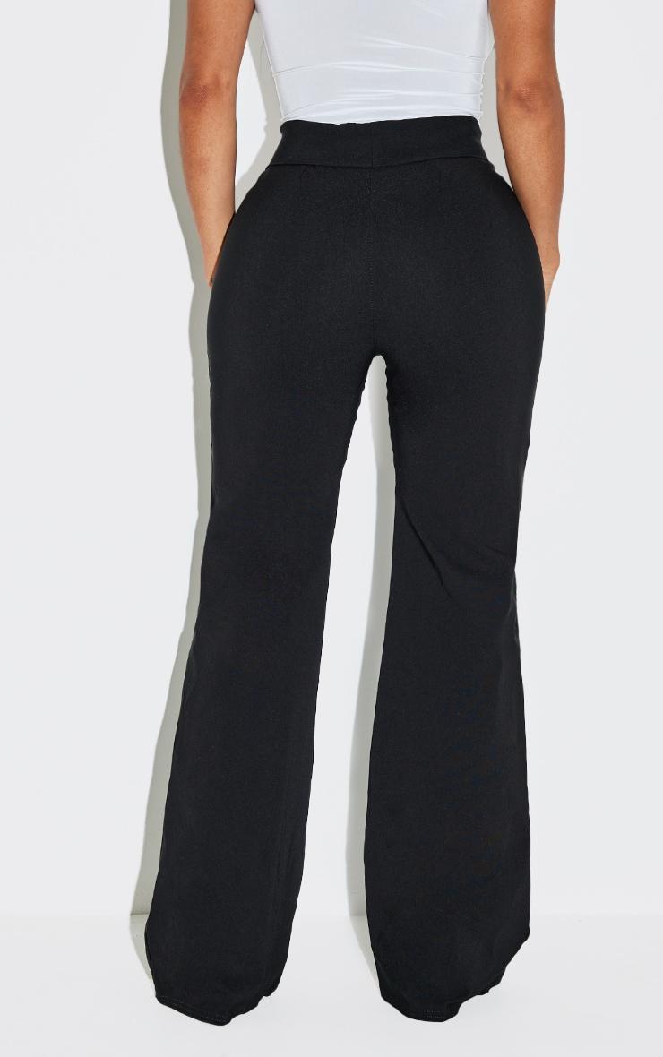 Shape Black Stretch Woven Fold Over Waistband Wide Leg Pants Product Image