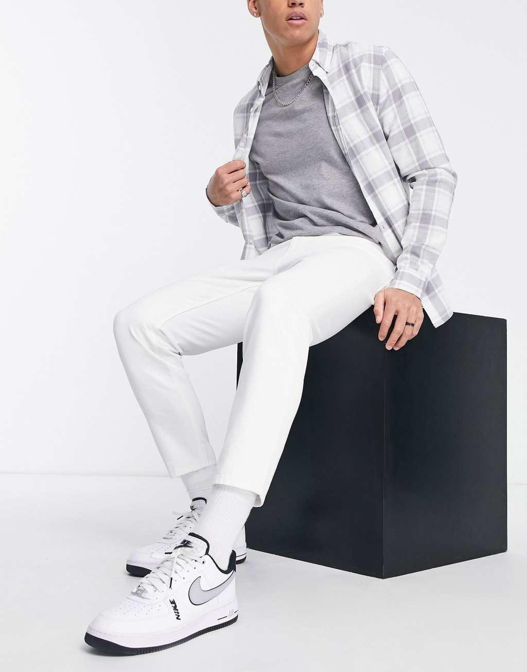 ASOS DESIGN classic rigid jeans in white Product Image