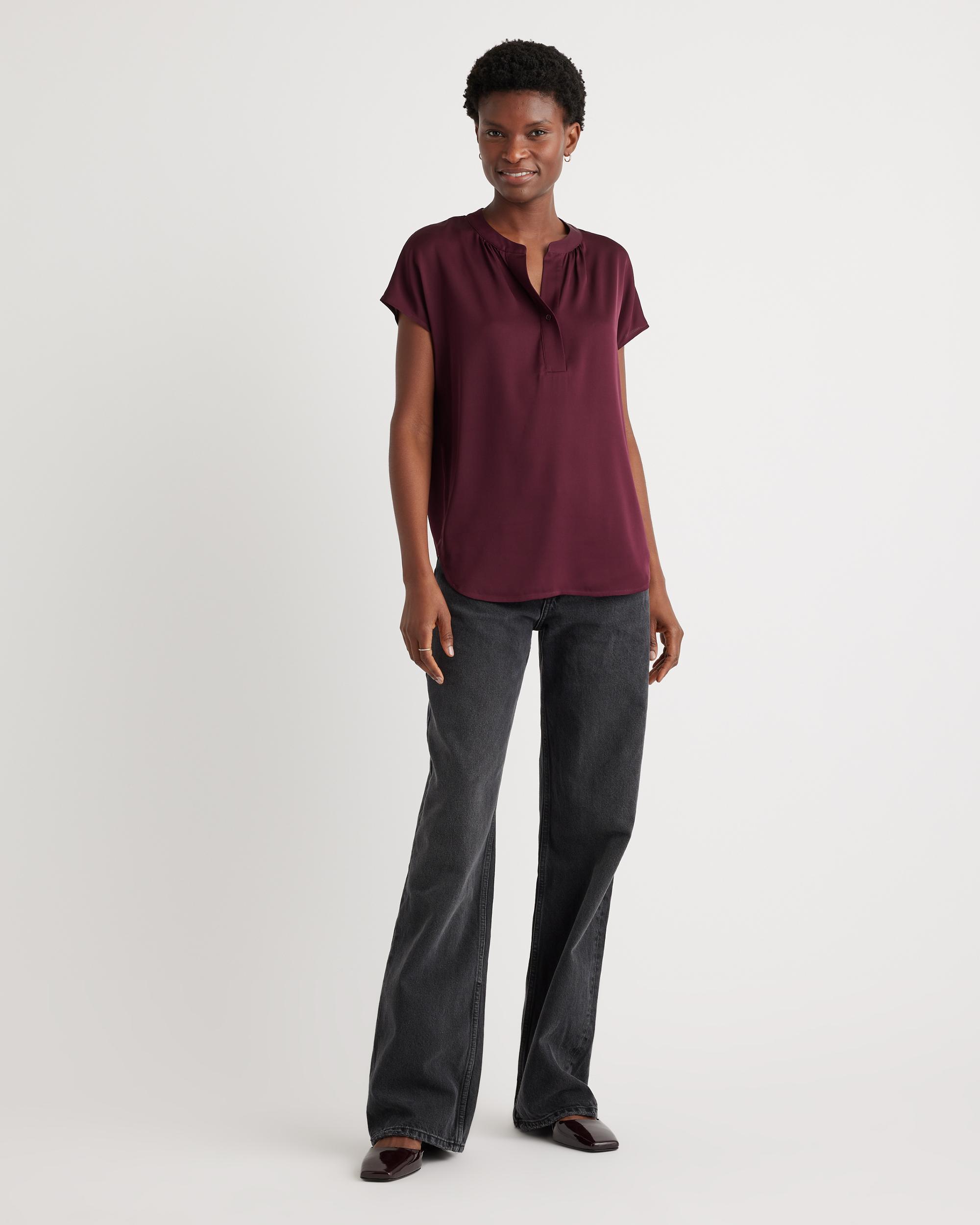 Quince | Women's Washable Stretch Silk Dolman Sleeve Blouse Size XS, Mulberry Silk Product Image