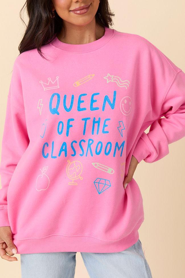 Queen Of The Classroom Pink Graphic Sweatshirt SALE Product Image
