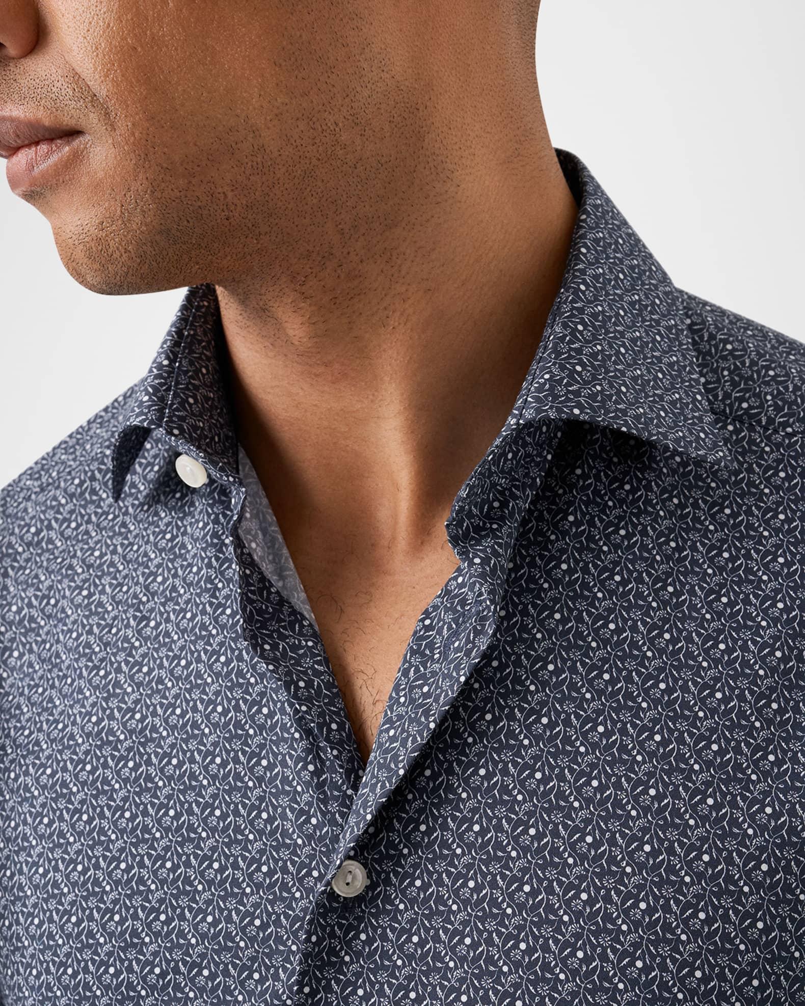 Men's Signature Twill Micro Floral Slim-Fit Dress Shirt Product Image