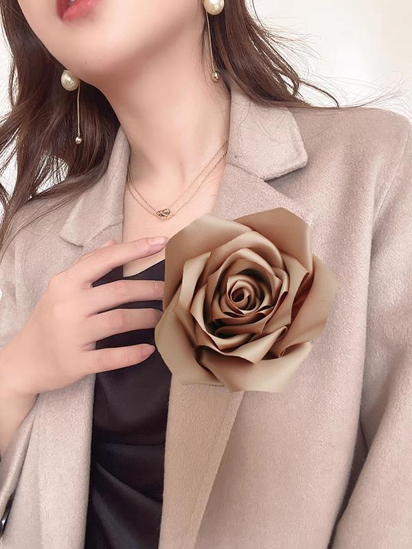 Flower Shape Solid Color Brooch Accessories Product Image