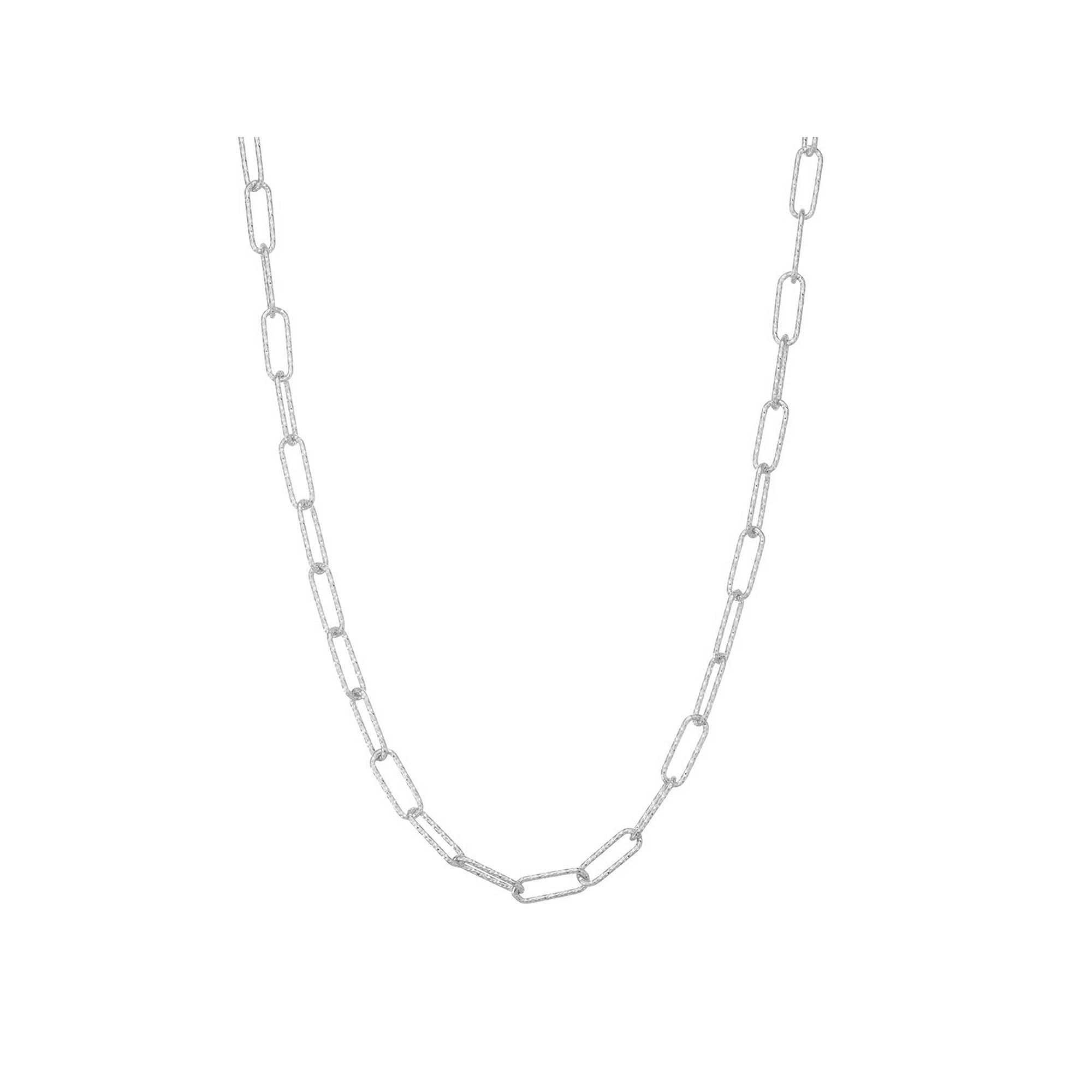 Giorgio di Vicenza 14k Sterling Silver Paper Clip Chain Necklace, Womens Product Image