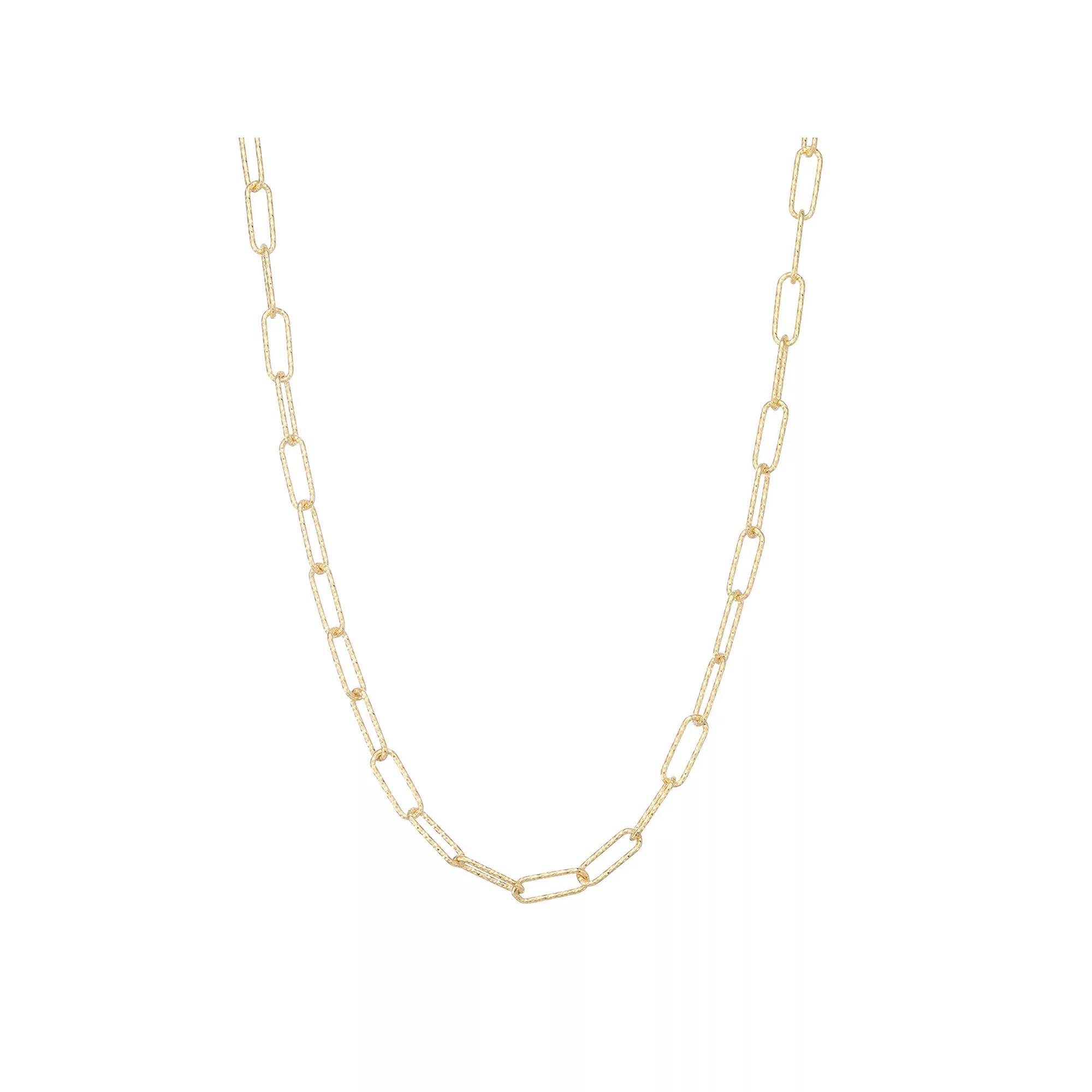 Giorgio di Vicenza 14k Sterling Silver Paper Clip Chain Necklace, Womens Gold Tone Product Image