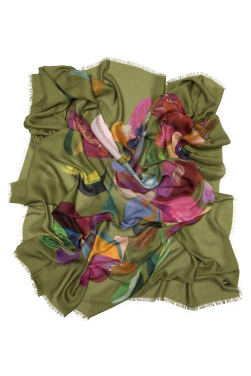 Elizabetta Catrina - Large Modal Cashmere Scarf for Women in Moss Green at Nordstrom Product Image