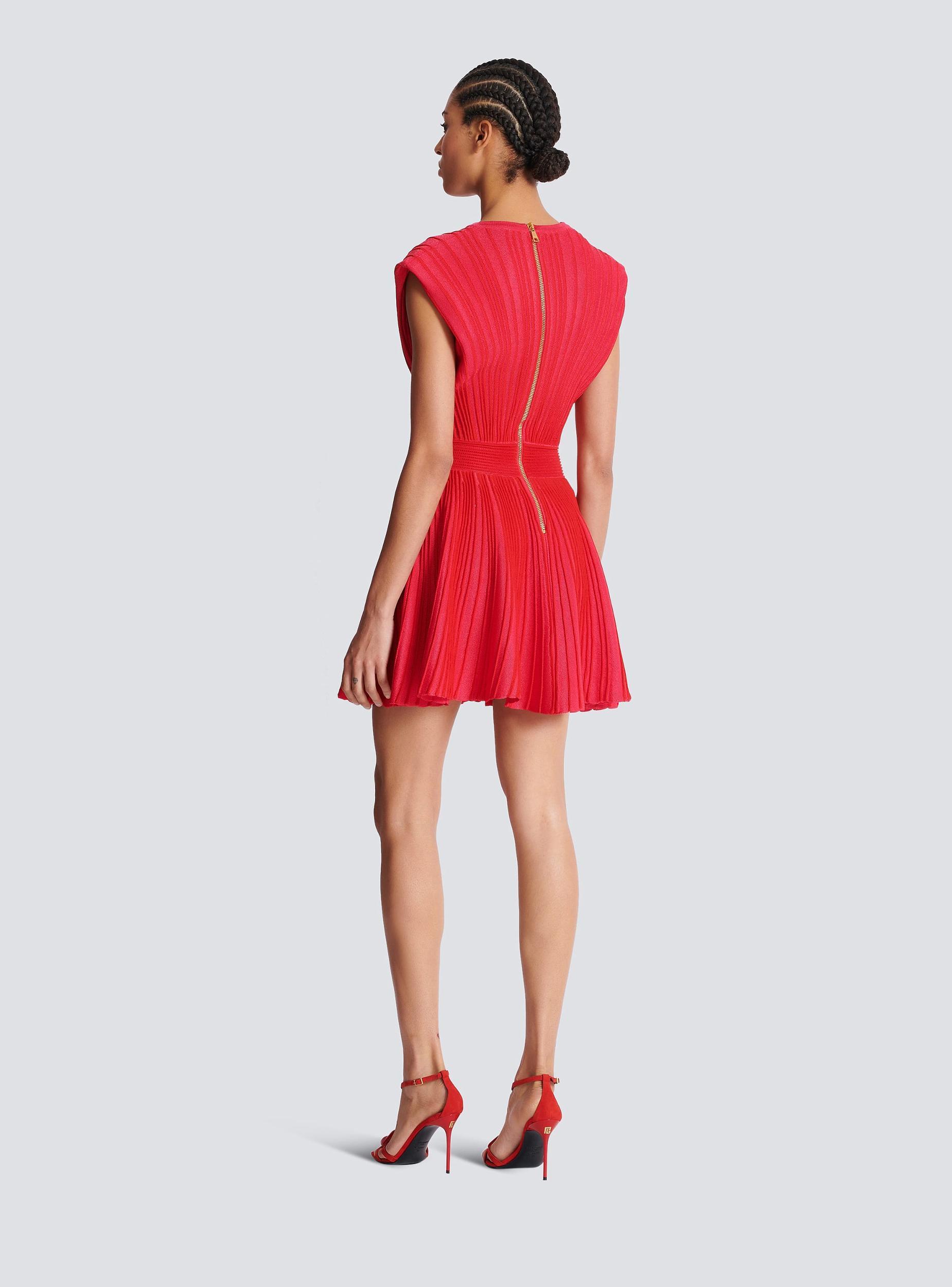 Two-tone flared knit dress Product Image