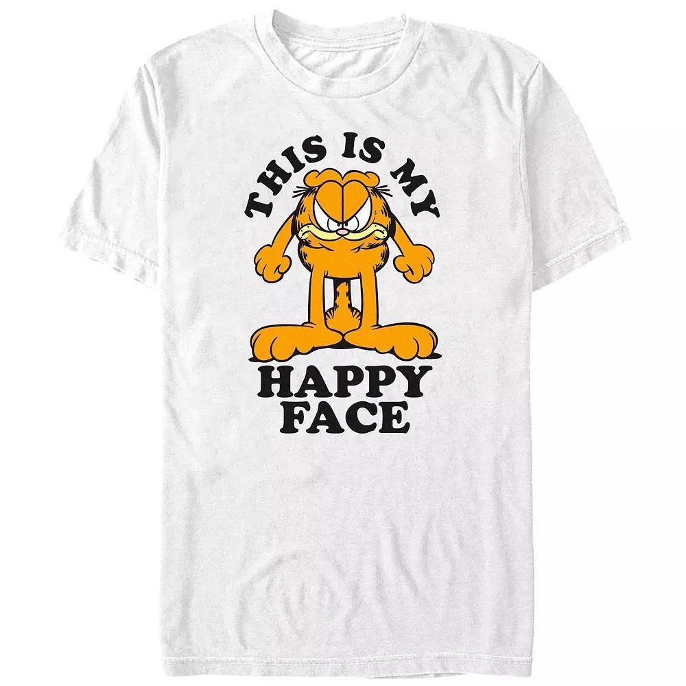 Big & Tall Garfield This Is My Happy Face Graphic Tee, Men's, Size: 5XB, White Product Image