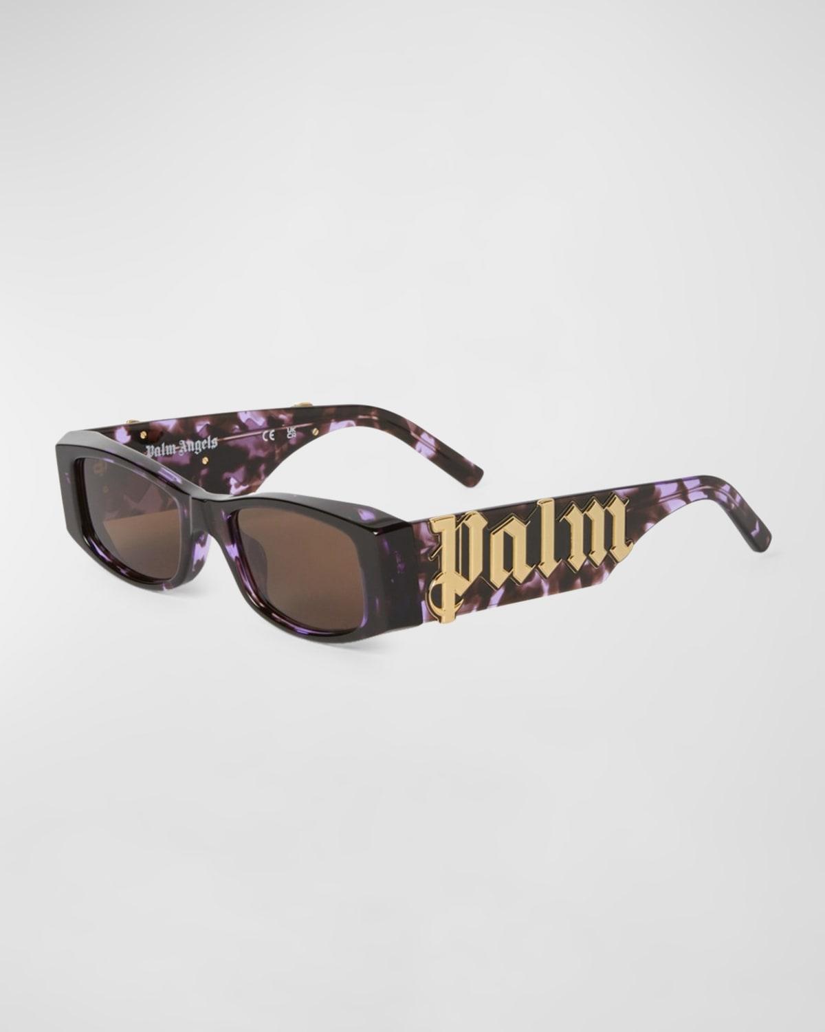 Mens Angel Acetate and Metal Rectangle Sunglasses Product Image