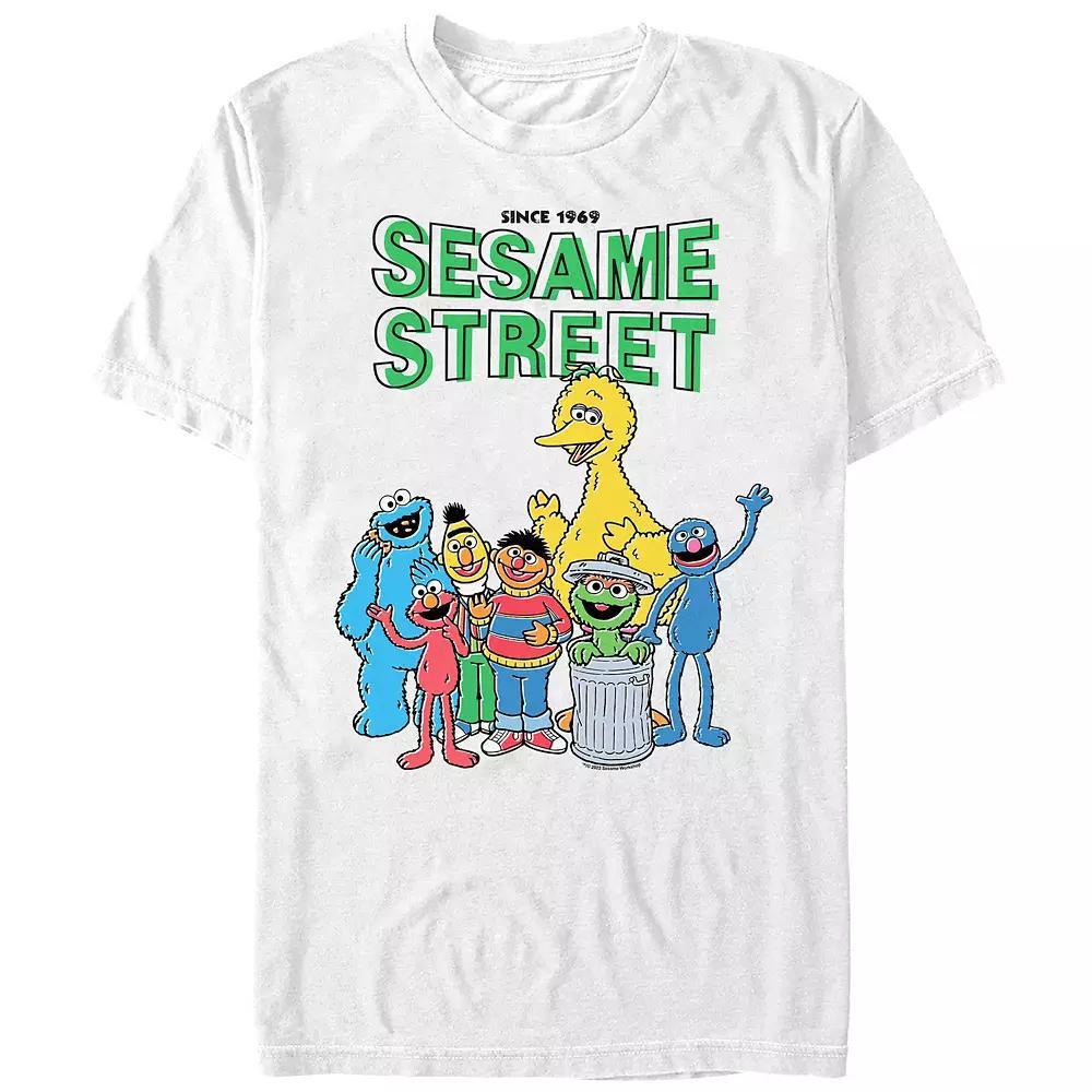Men's Sesame Street Gang Since 1969 Graphic Tee, Size: Medium, White Product Image