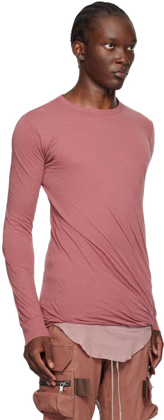 RICK OWENS Pink Porterville Double Long Sleeve T-shirt In 23 Thulian Product Image