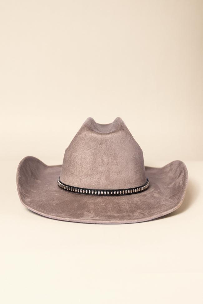 Taupe Rectangle Stud Band Cowboy Hat Product Image