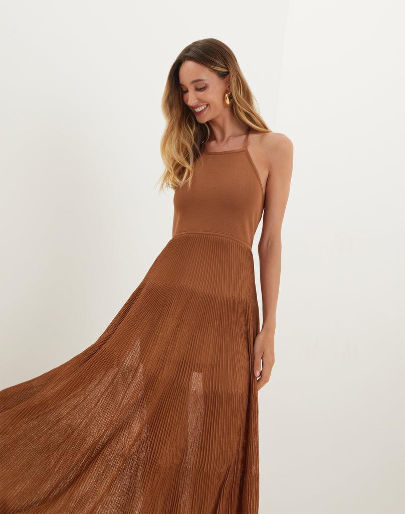 Knit Nina Long Dress - Camel Product Image