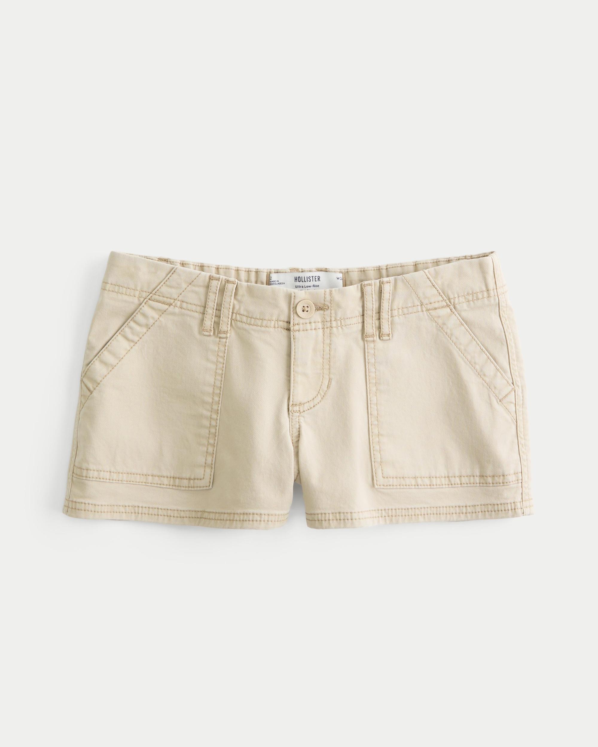 Ultra Low-Rise Twill Mini Shorts Product Image