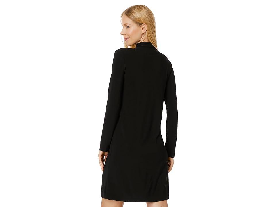 Norma Kamali Long Sleeve Turtleneck Dress To Knee Women's Dress Product Image