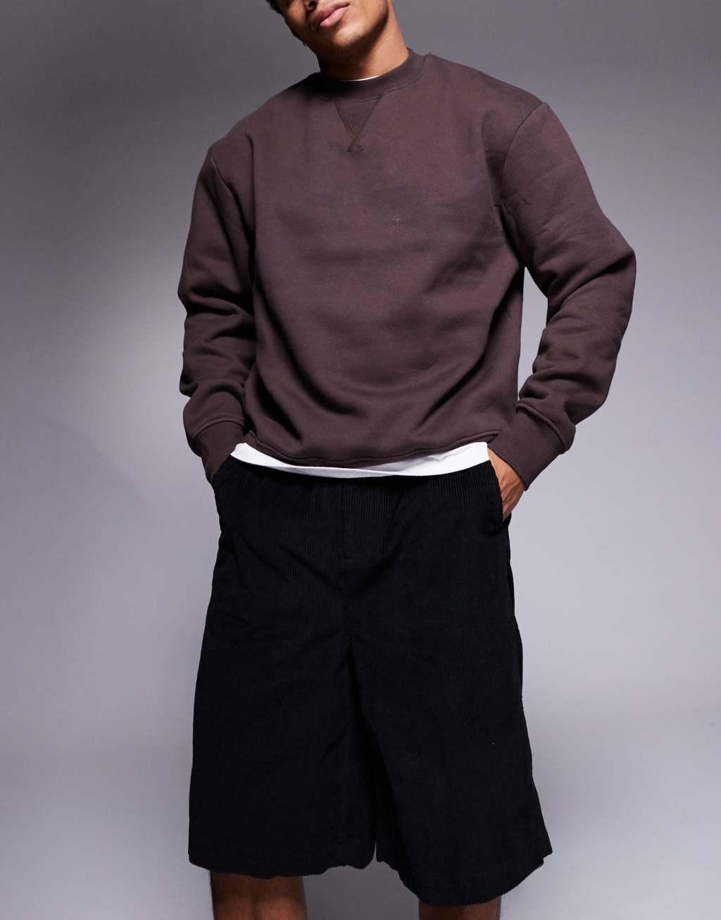 ASOS DESIGN cord jort in black Product Image