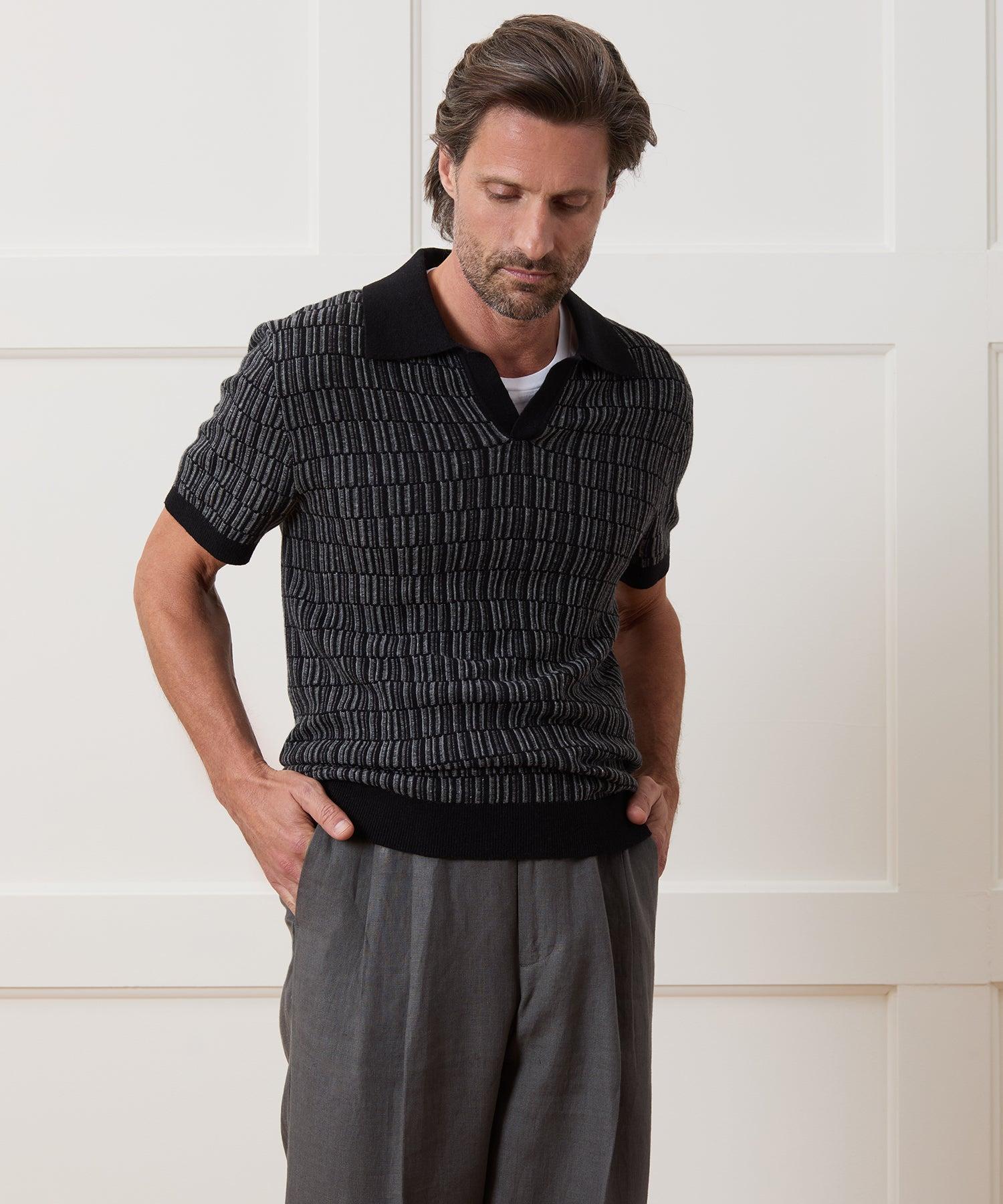 Linen Patterned Montauk Sweater Polo Product Image