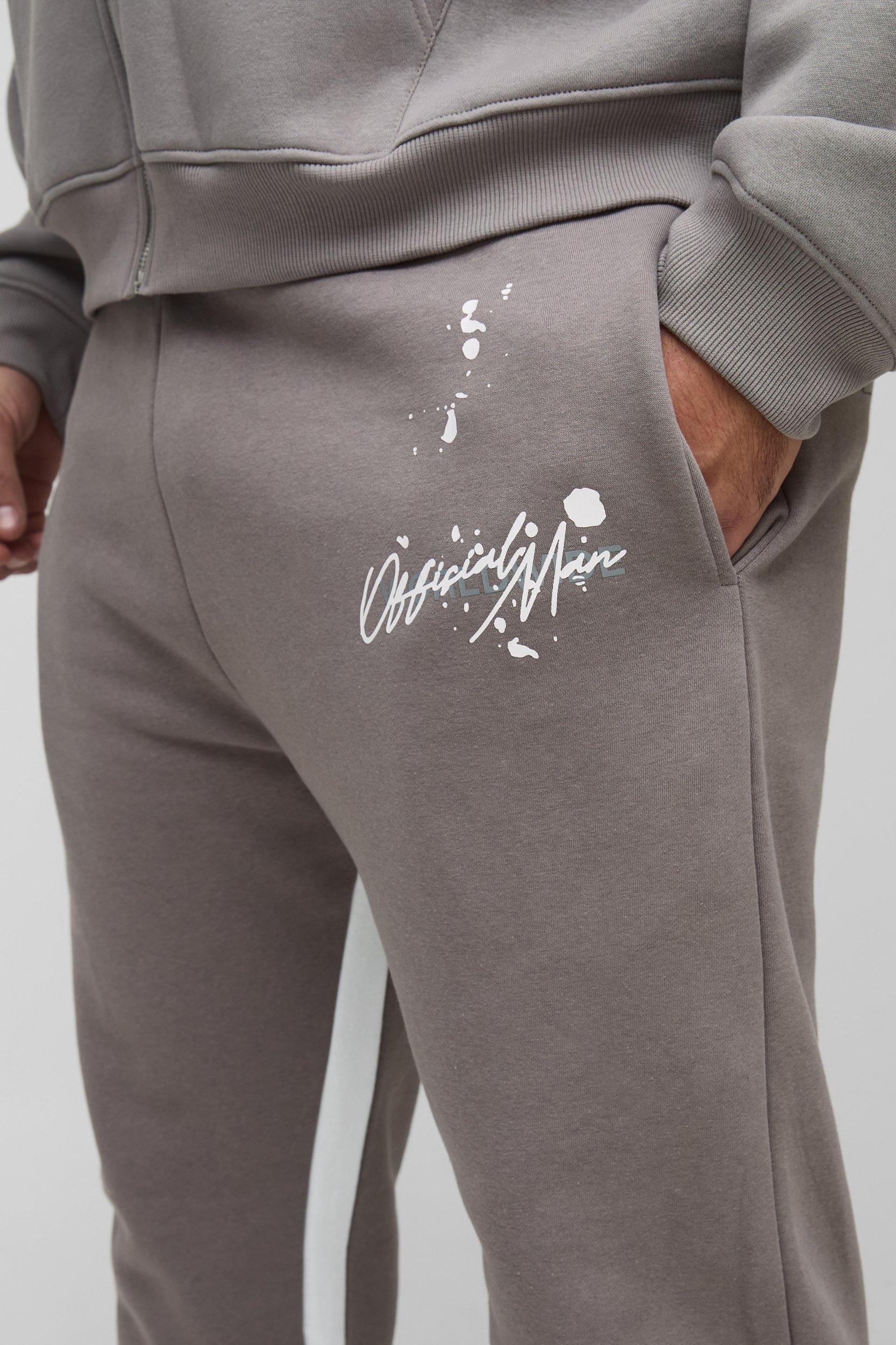 Plus Slim Stacked Flare Sweatpants With Gusset Panel | boohooMAN USA Product Image