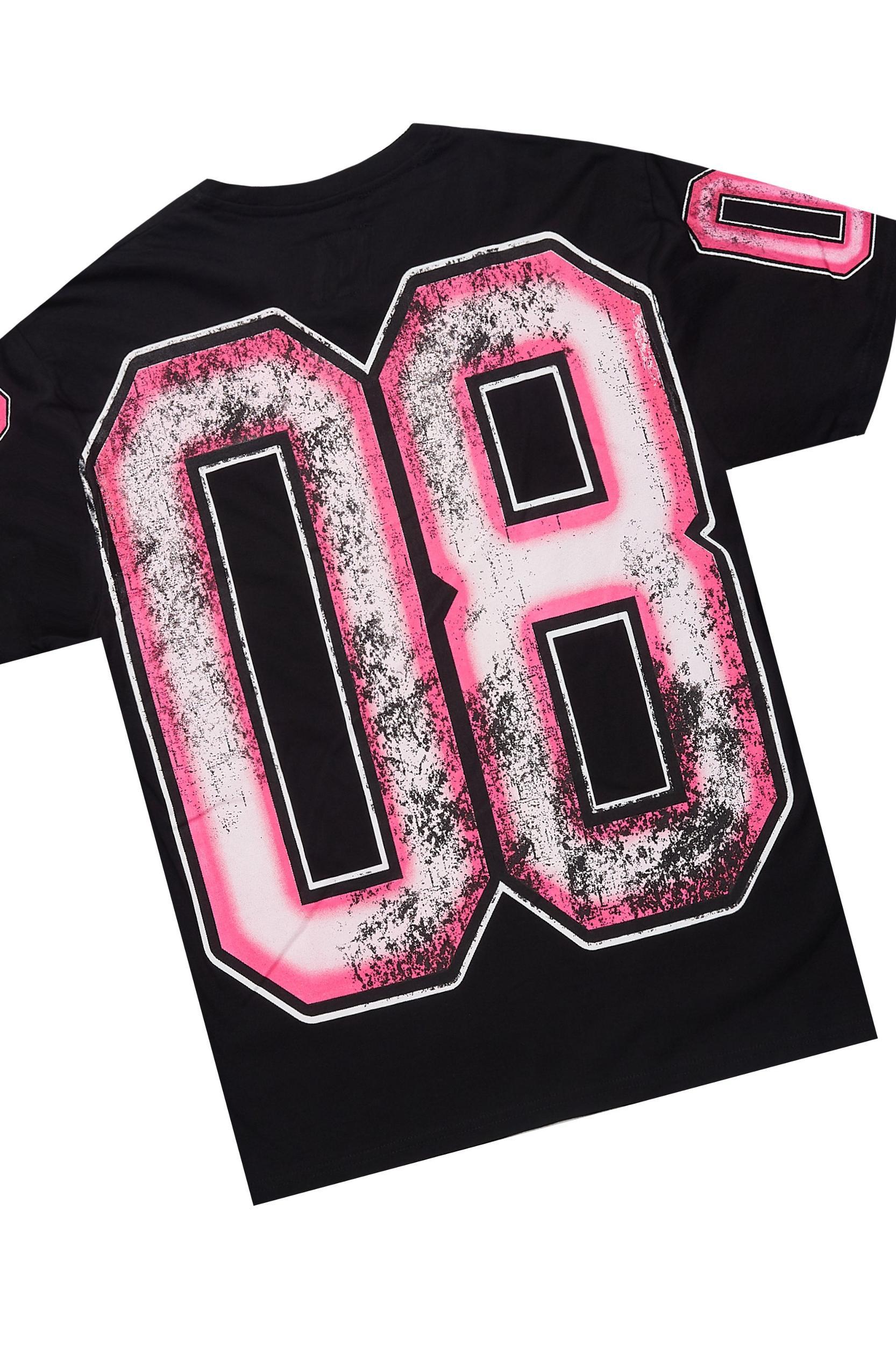Fields Black/Pink T-Shirt Short Set Male Product Image
