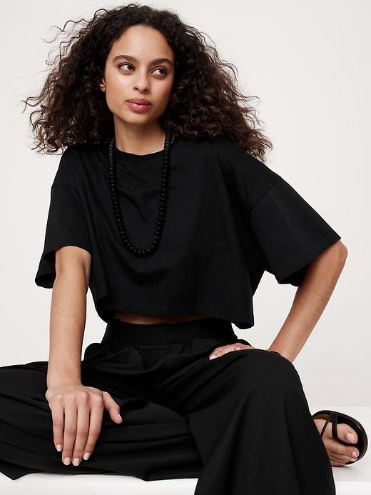 Oversized Cotton Cropped T-Shirt Product Image