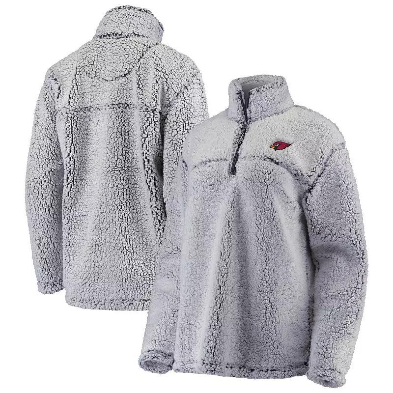 Women's G-III 4Her by Carl Banks Gray Arizona Cardinals Sherpa Quarter-Zip Pullover Jacket, Size: Small, Grey Product Image