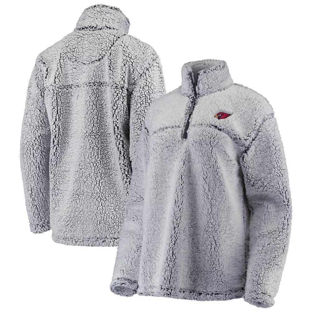 Women's G-III 4Her by Carl Banks Gray Arizona Cardinals Sherpa Quarter-Zip Pullover Jacket, Size: Small, Grey Product Image