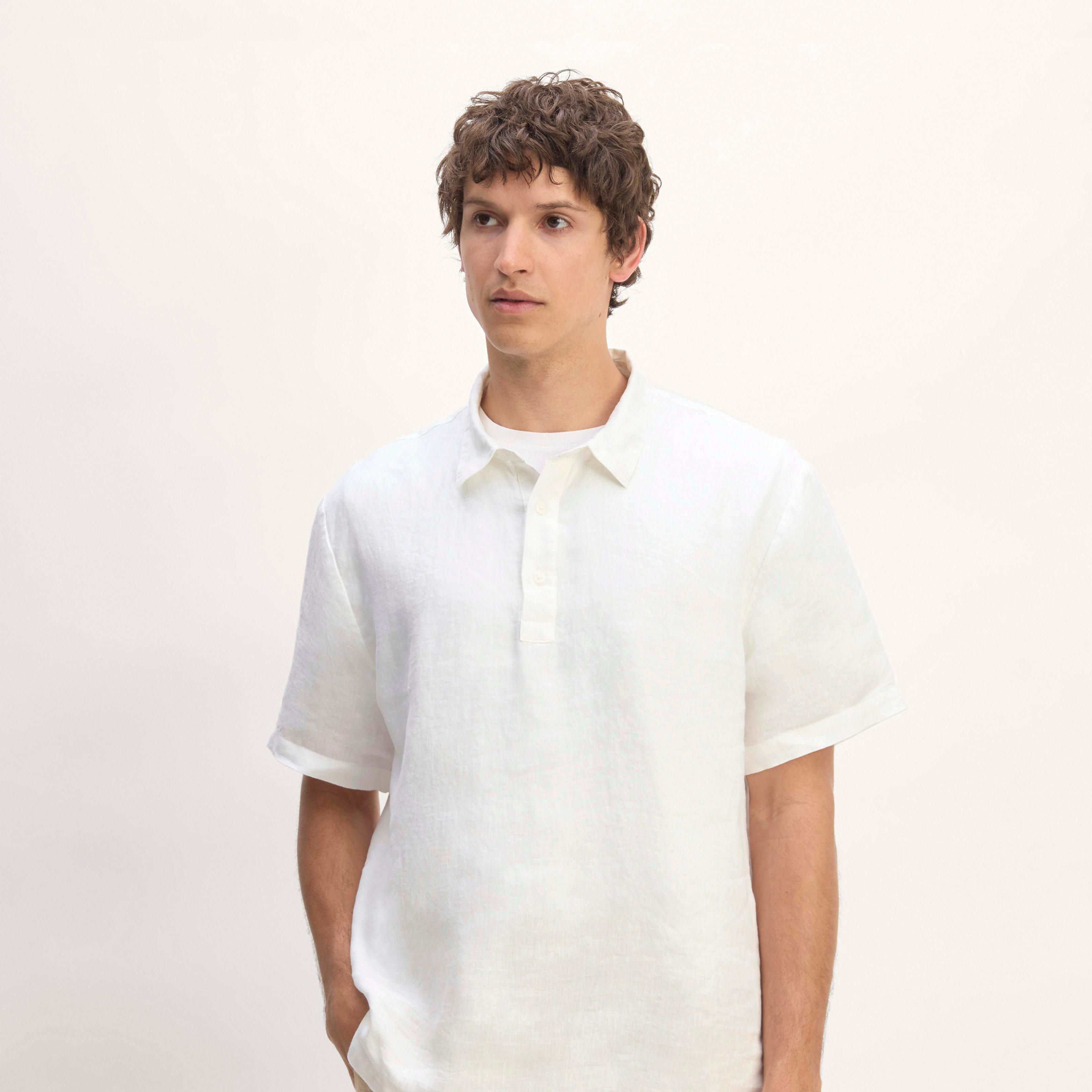 The Linen Short-Sleeve Popover Shirt Product Image