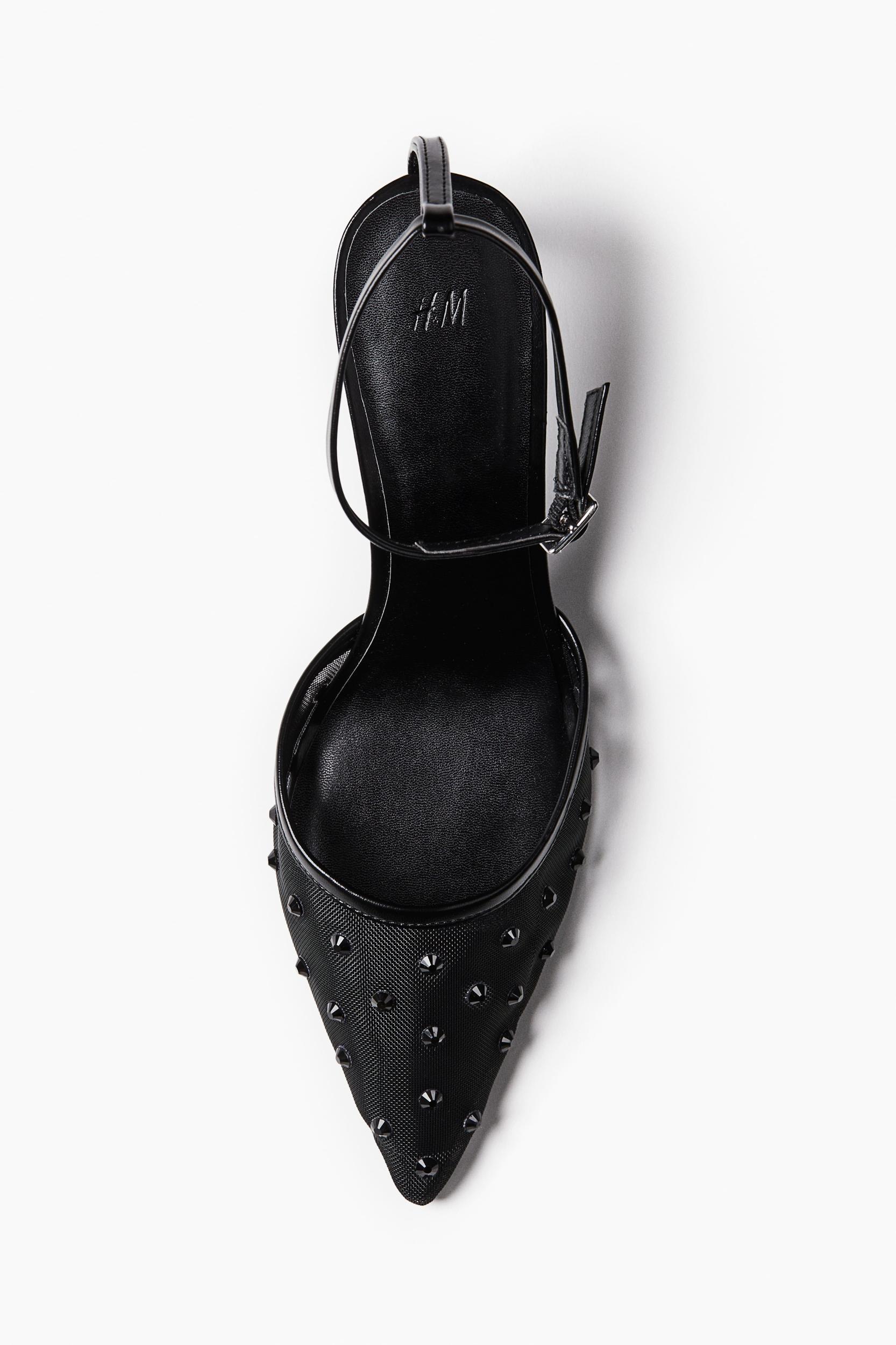 Rhinestone-Embellished Mesh Pumps Product Image
