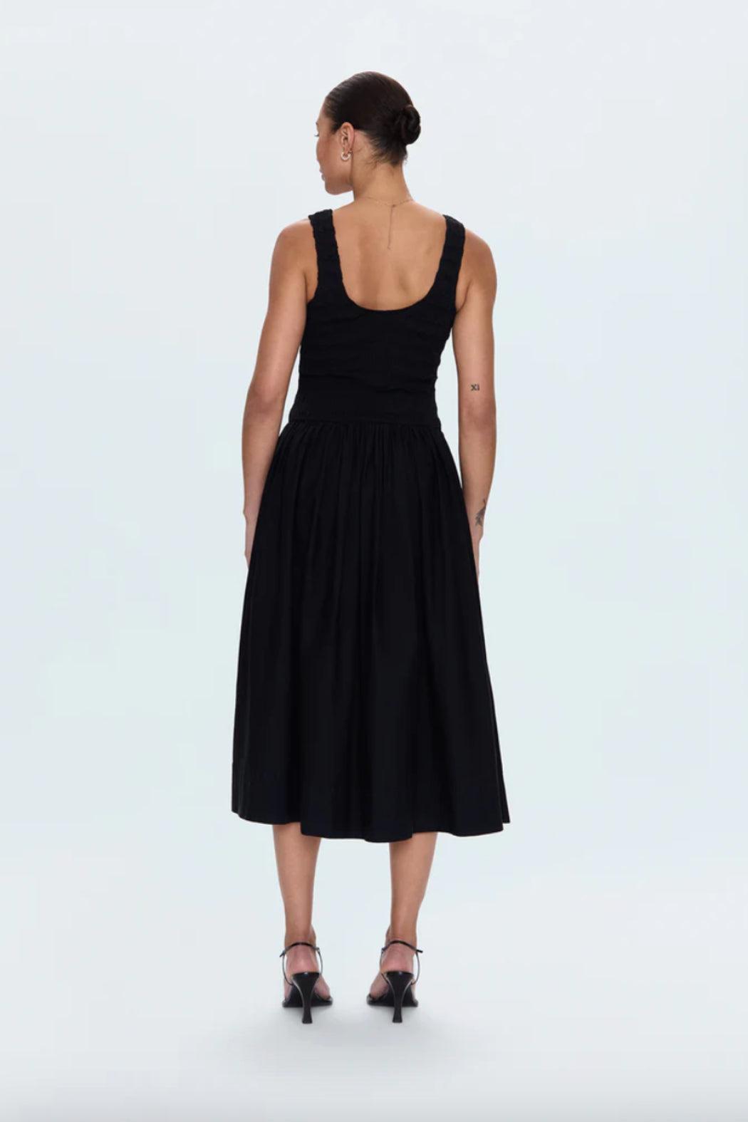 Alessia Smocked Drop Waist Dress - Noir Product Image