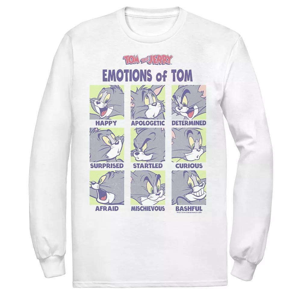 Mens Tom And Jerry The Many Emotions Of Tom Portrait Panels Tee, Men's, Size: XL, White Product Image