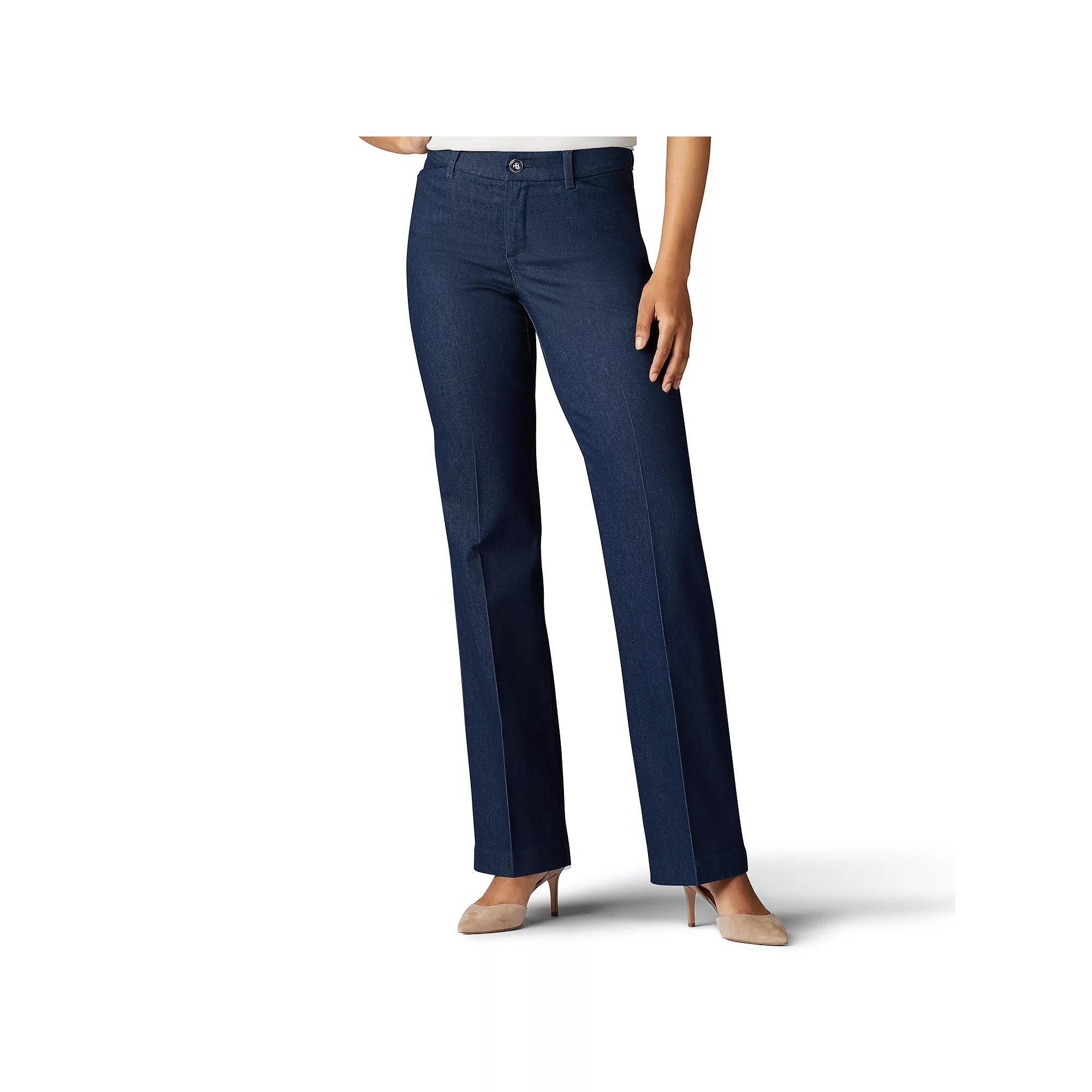 Women's Lee® Flex Motion Trouser Pants, Size: 14 Short, Blue Rinse Product Image