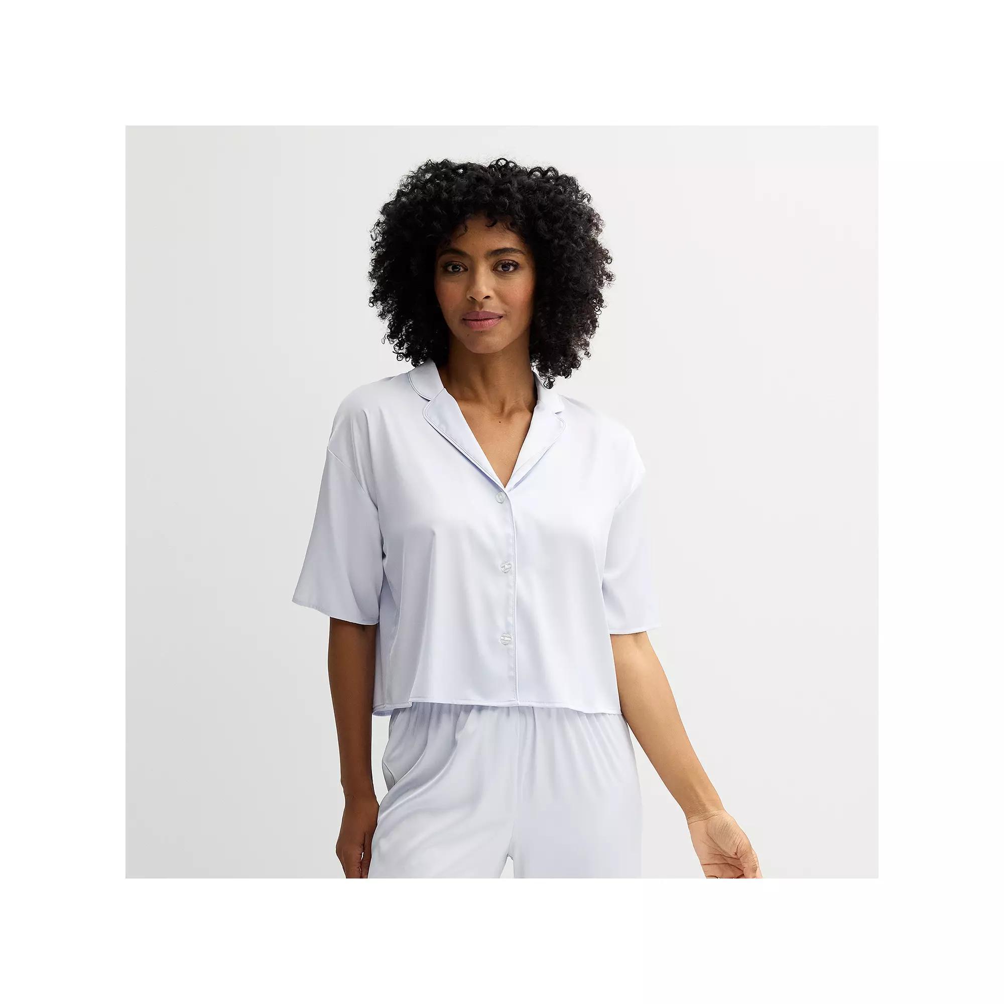 Women's Sonoma Goods For Life® Satin Top, Size: XXL, Dark Blue Product Image