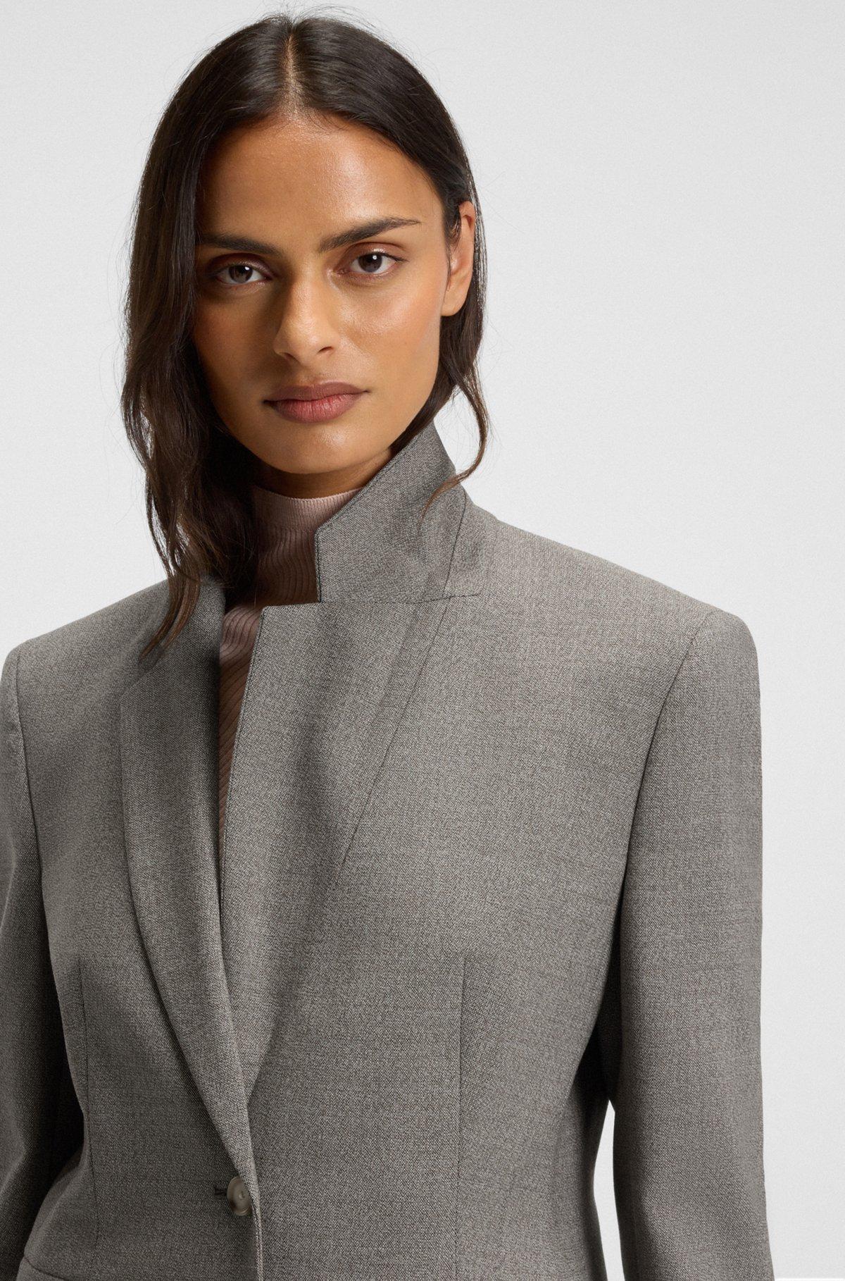 BOSS - Slim-fit blazer in a patterned wool blend - Patterned Product Image