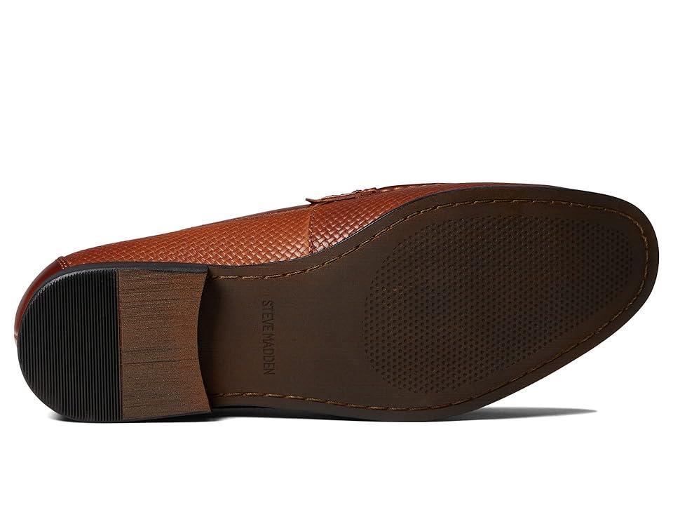 Steve Madden Mens Chivan Perforated Leather Bit Buckle Dress Slip On Loafers Product Image
