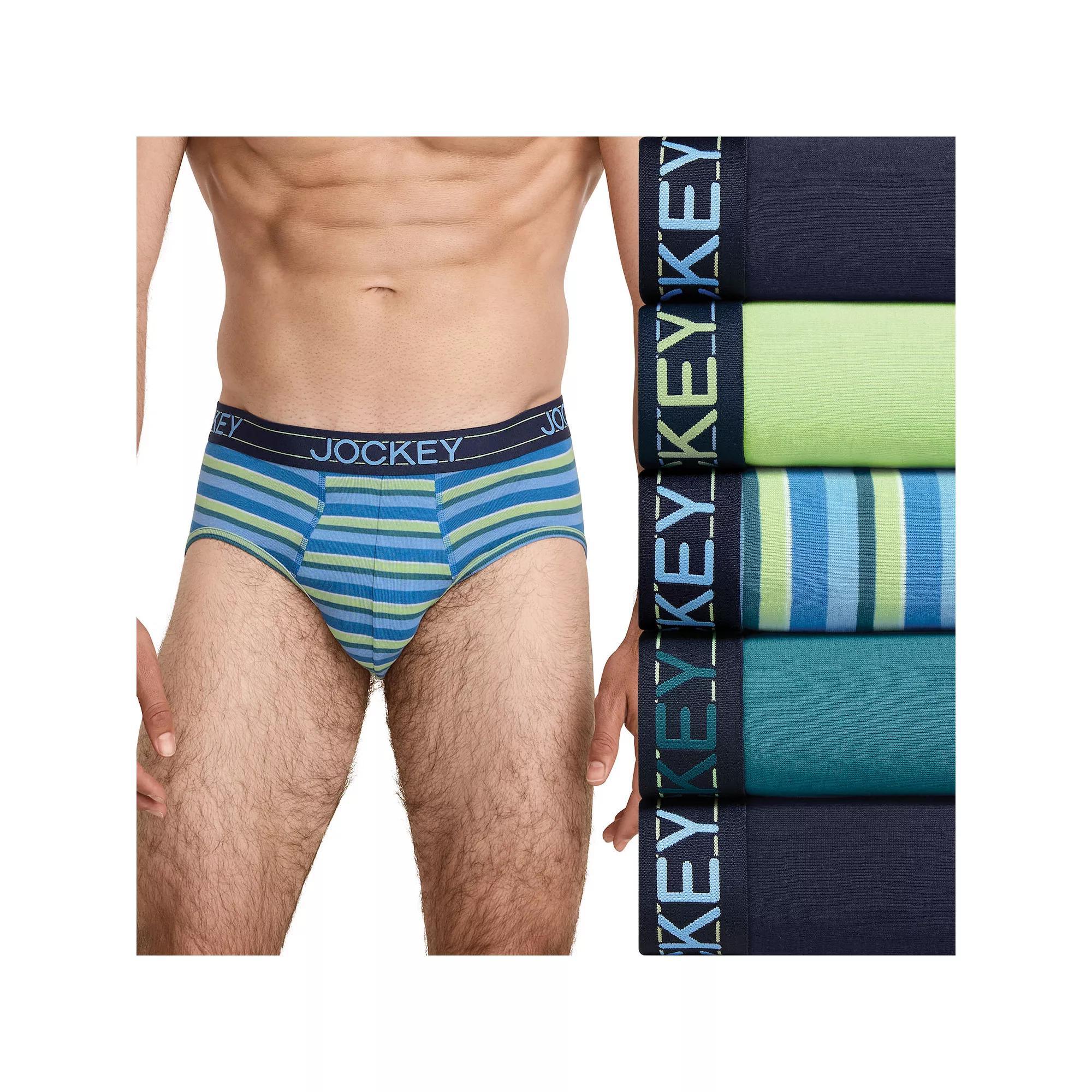 Men's Jockey® 5-Pack Cotton Blend Brief, Size: Large, Shower Team Product Image