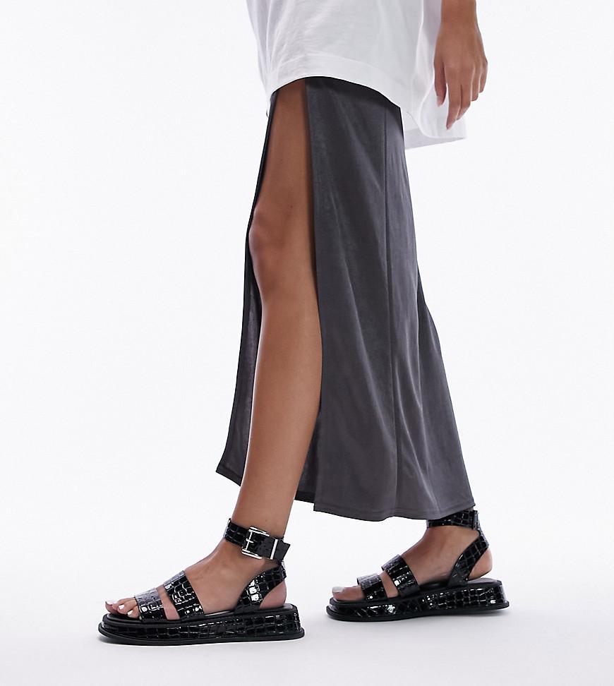 Topshop Wide Fit Grace sandal with buckle detail Product Image