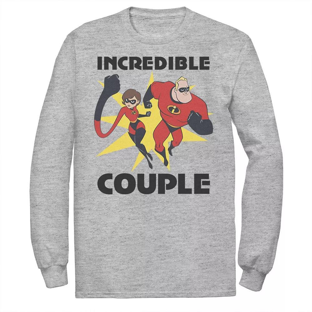 Disney / Pixars The Incredibles 2 Mens Incredible Couple Duo Portrait Tee Athletic Grey Product Image