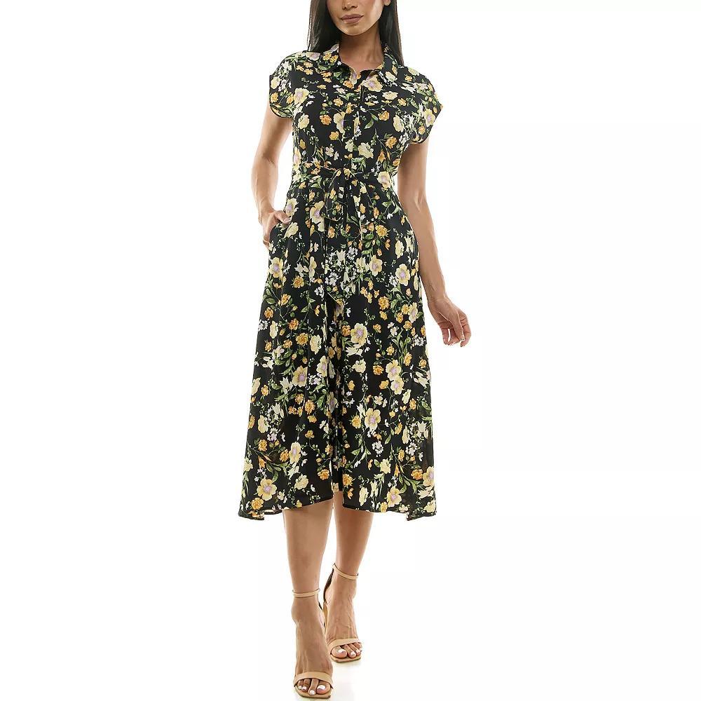 Womens Nina Leonard Collared Button Front Dress Blue Team Product Image
