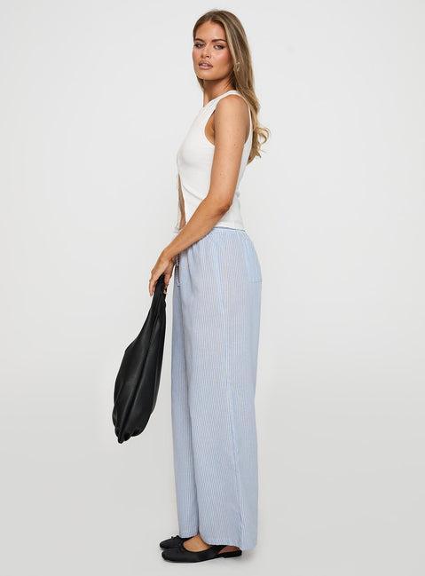 Holiday Tie Front Pant Blue/ White Stripe Product Image